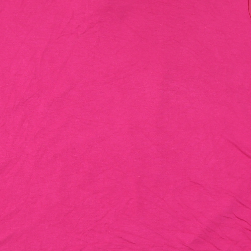 Dunnes Stores Womens Pink  Polyester Basic T-Shirt Size XL Round Neck