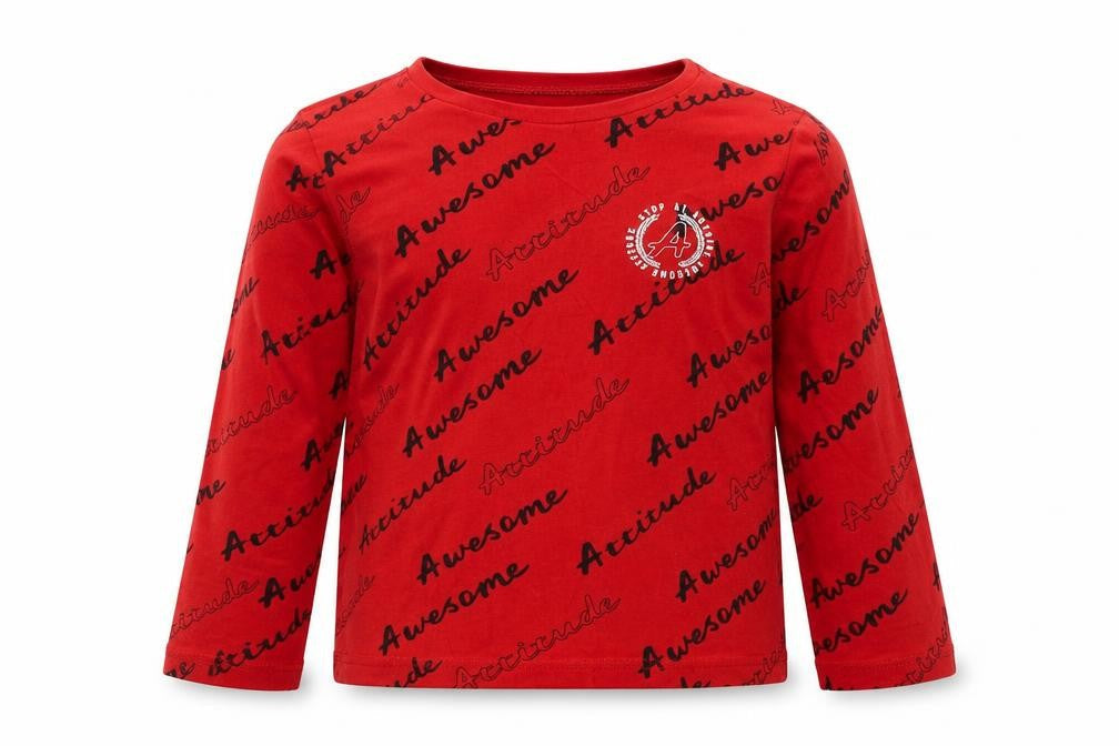 George  Boys Red  Cotton Basic Casual Size 8-9 Years Round Neck