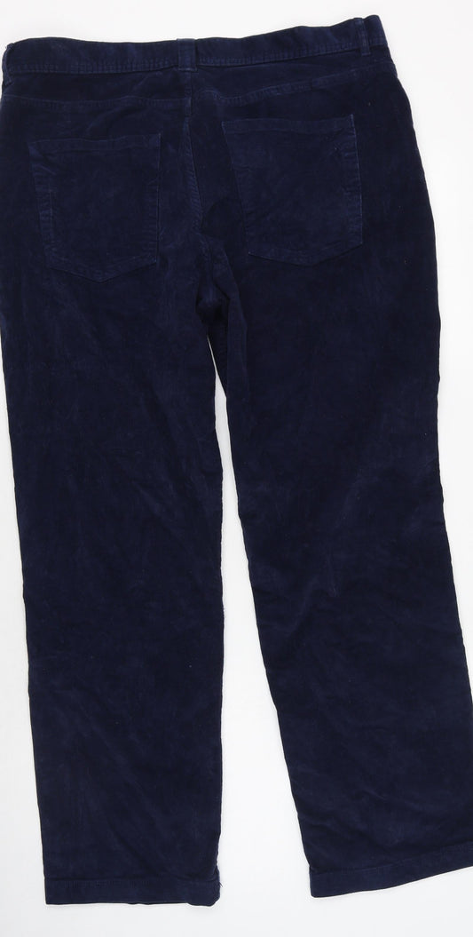 Dunnes Stores Womens Blue  Cotton Trousers  Size 36 in L27 in Regular