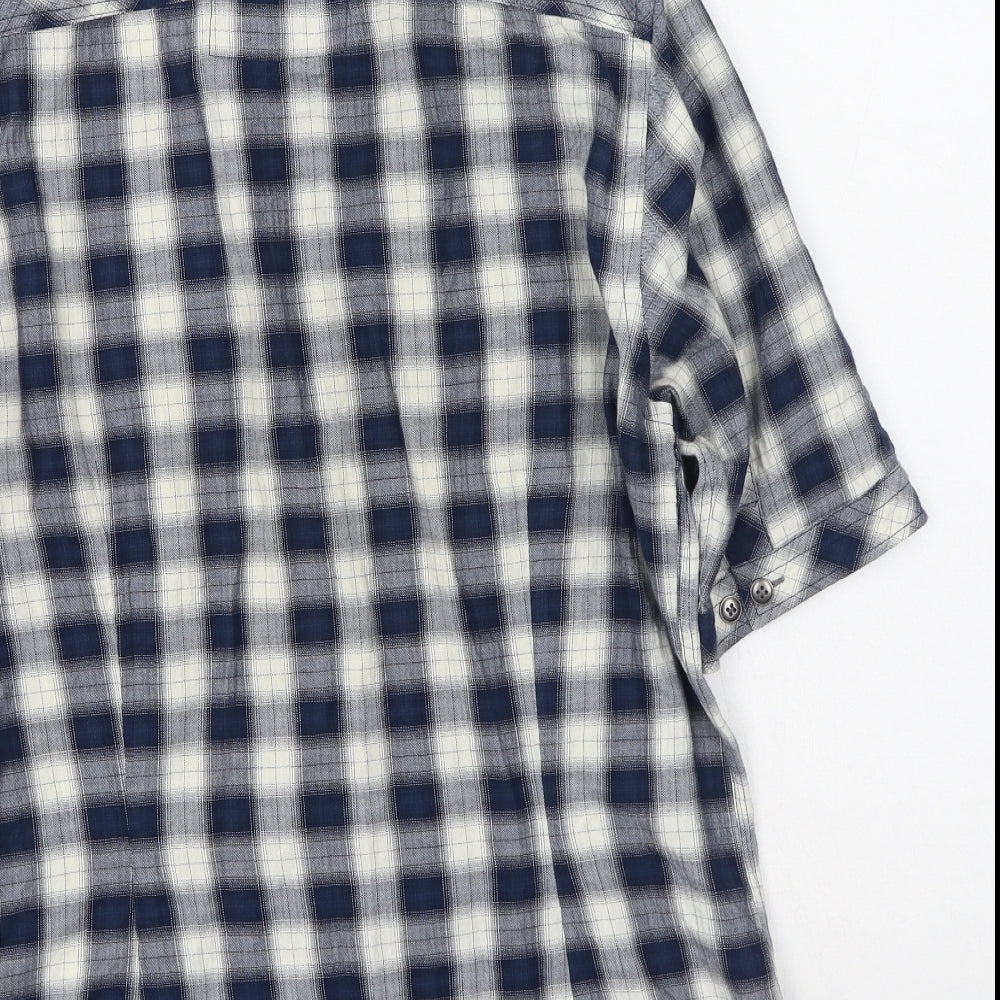 NEXT Mens Blue Plaid Cotton  Button-Up Size S Collared