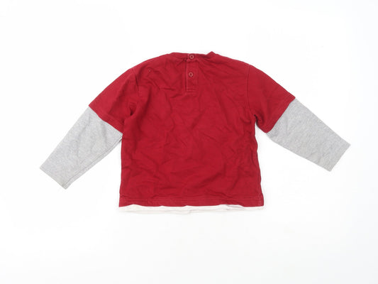Preworn Boys Multicoloured Crew Neck  100% Cotton Pullover Jumper Size 3 Years   - Pub Game Dartboard