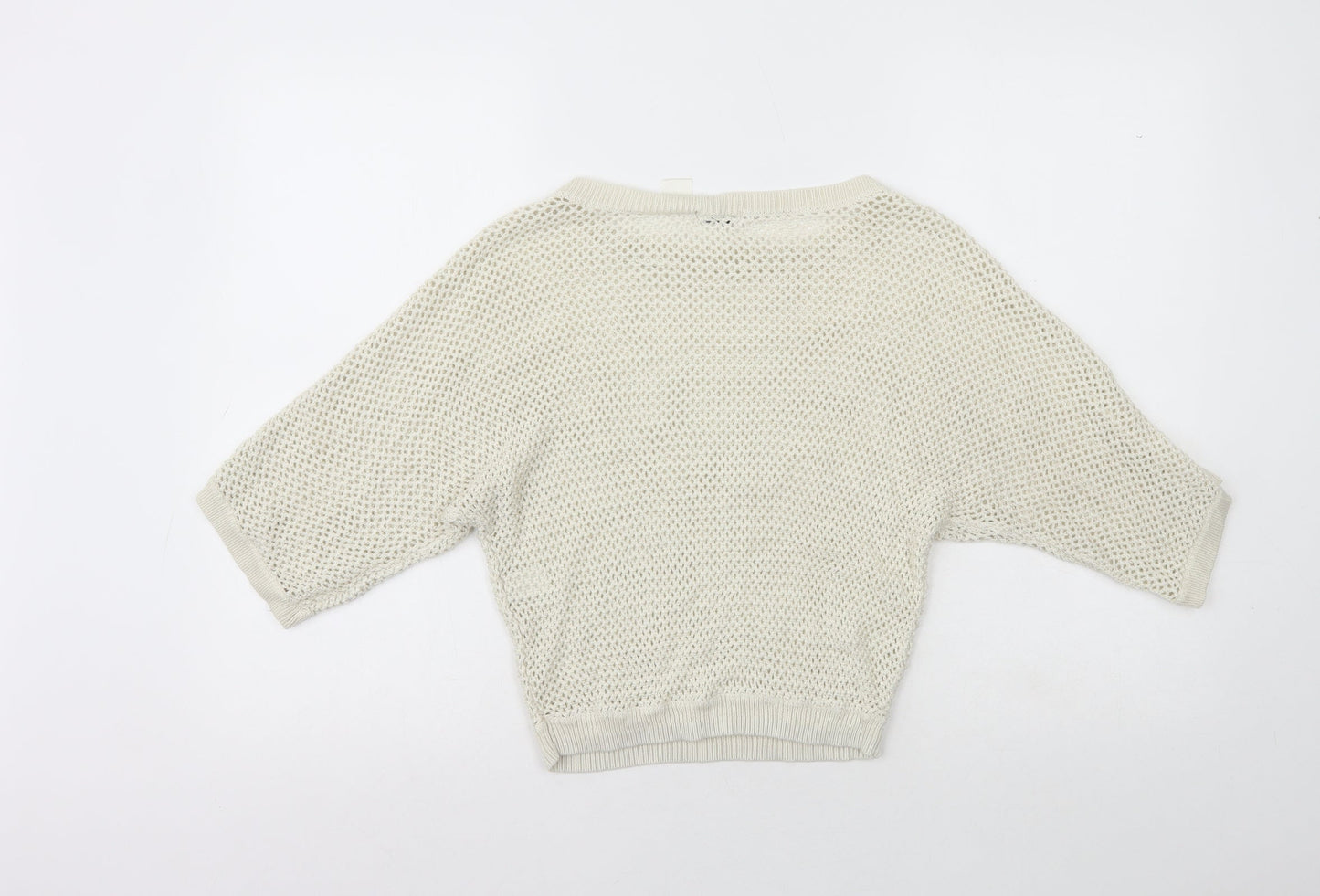 Redoute  Womens Ivory High Neck  Polyester Henley Jumper Size XS
