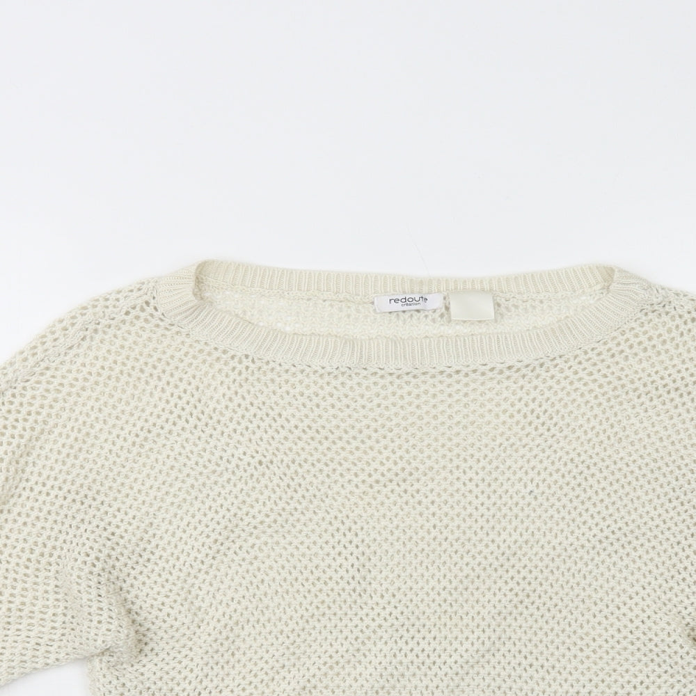 Redoute  Womens Ivory High Neck  Polyester Henley Jumper Size XS