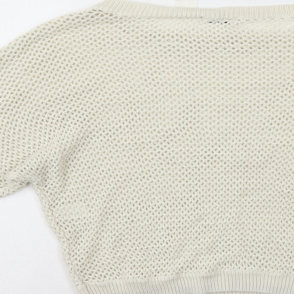 Redoute  Womens Ivory High Neck  Polyester Henley Jumper Size XS