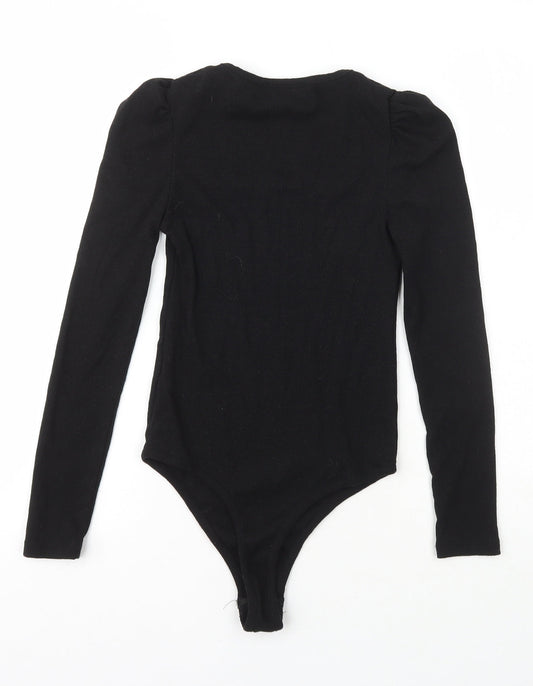 Little Mistress Womens Black  Cotton Bodysuit One-Piece Size 6
