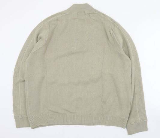 Blue Harbour Mens Beige High Neck  Cotton Pullover Jumper Size XL
