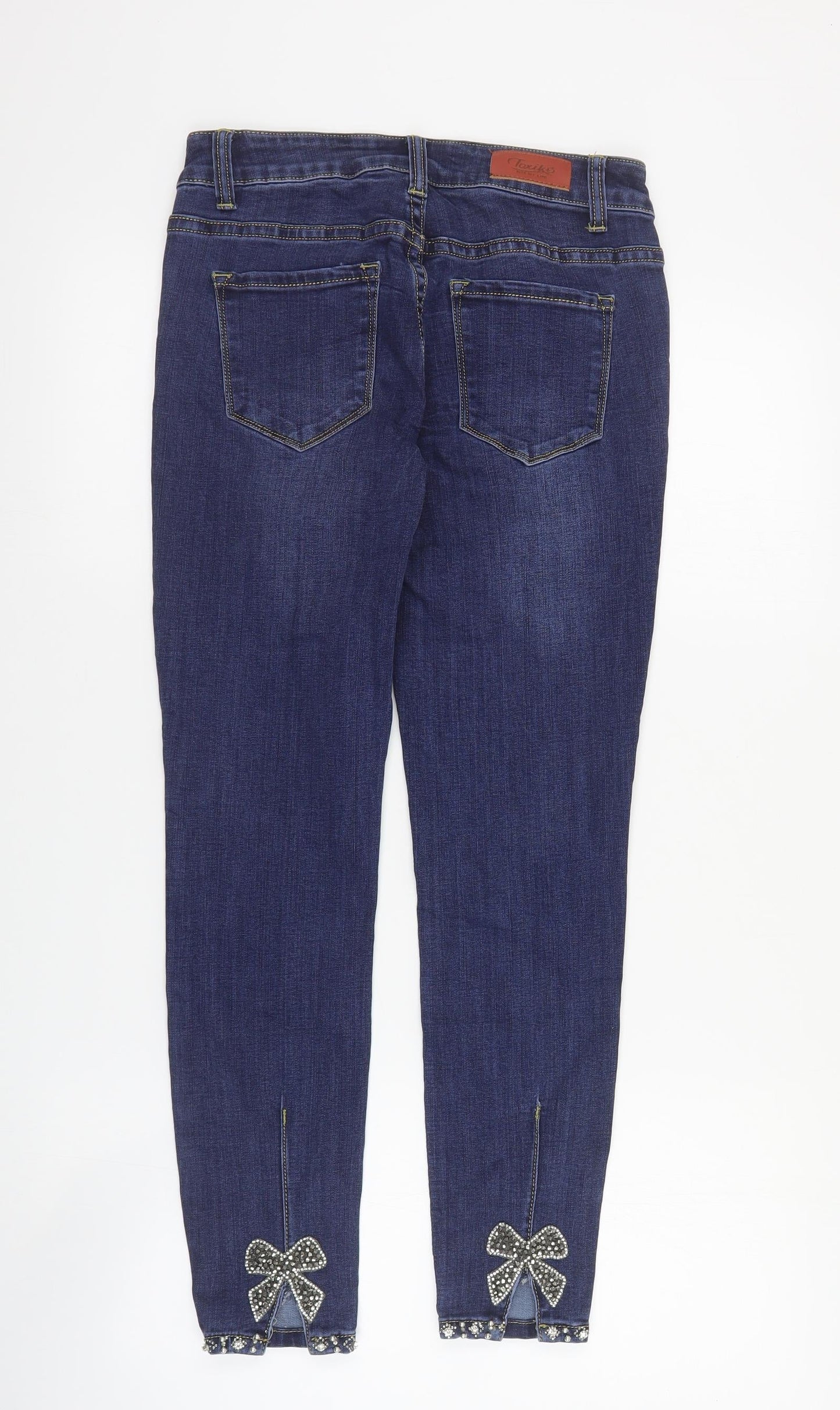 Toxik3 Womens Blue  Cotton Skinny Jeans Size 8 L26 in Regular Zip