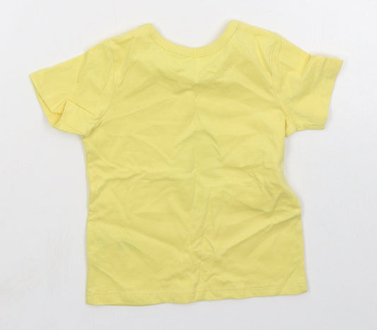 George Boys Yellow  Cotton Basic T-Shirt Size 6-9 Months Crew Neck Pullover - Turtle Snail