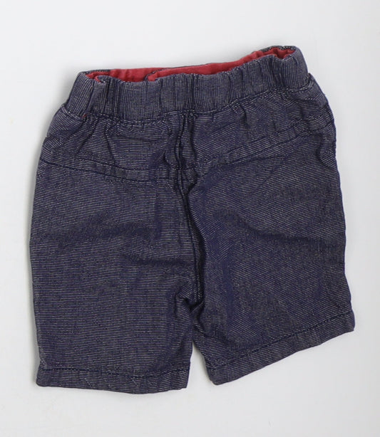 Nutmeg Boys Blue  Cotton Cropped Trousers Size 6-9 Months  Button