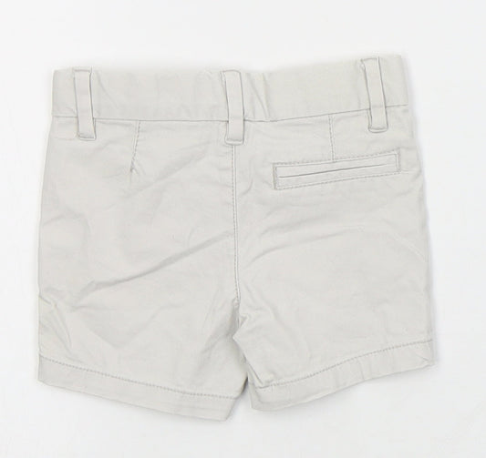 River Island Boys White  Cotton Cropped Trousers Size 6-9 Months  Button