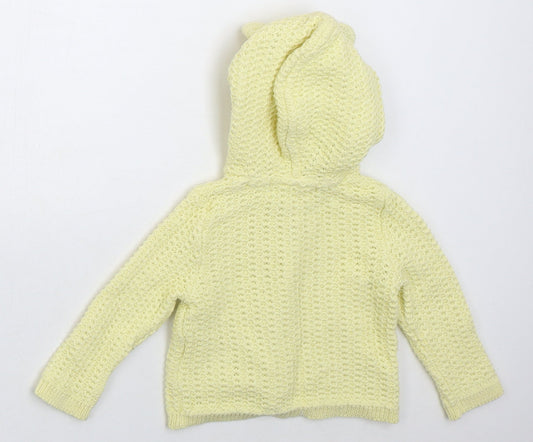 Tommy Bahama Girls Yellow  Cotton Cardigan Jumper Size 3-6 Months  Button