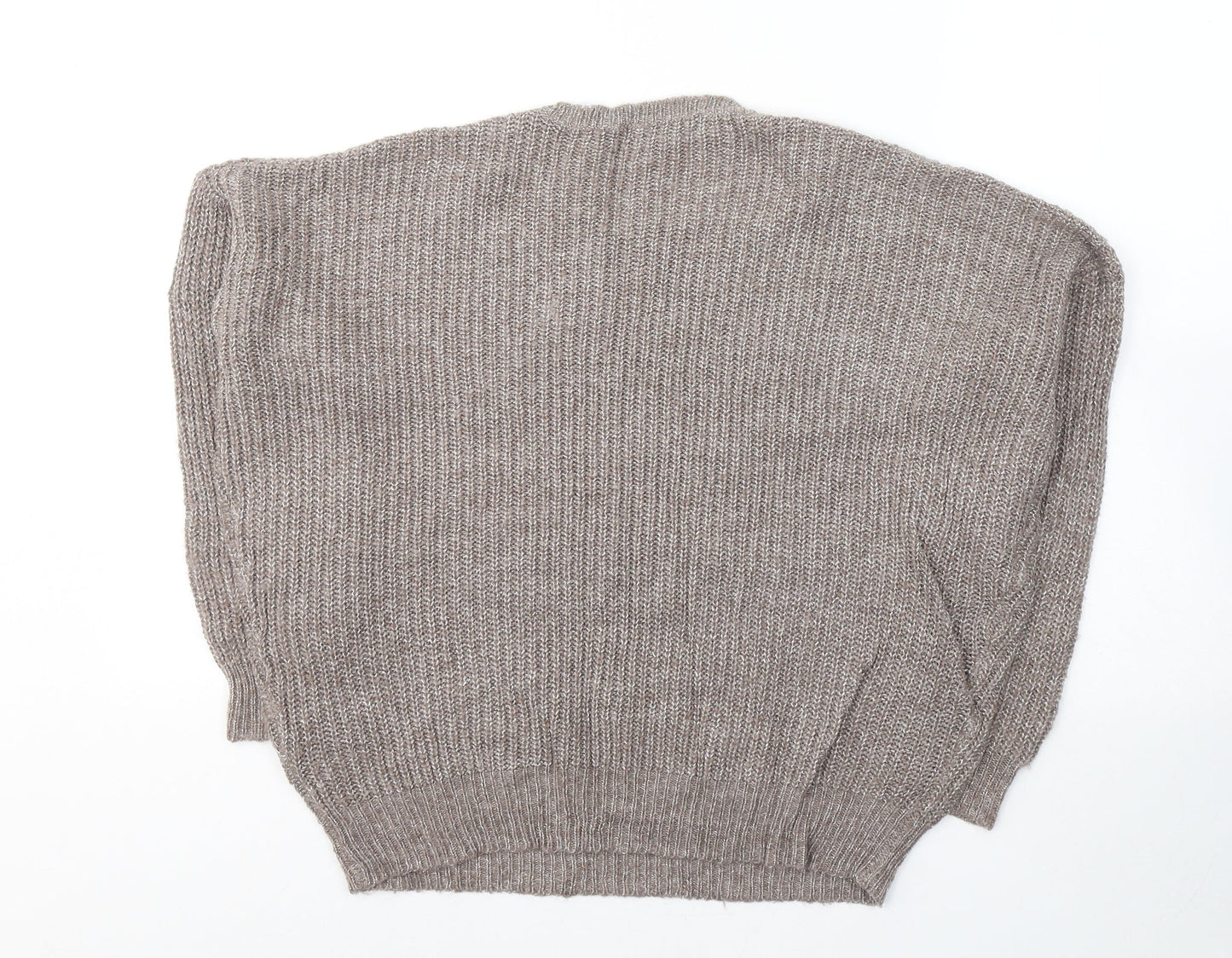 Marks and Spencer Womens Brown Round Neck  Acrylic Pullover Jumper Size 8