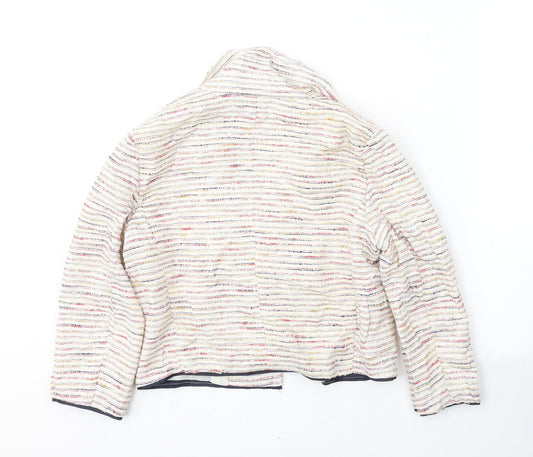 Silvian Heach Womens Ivory Striped  Jacket Blazer Size S  Button