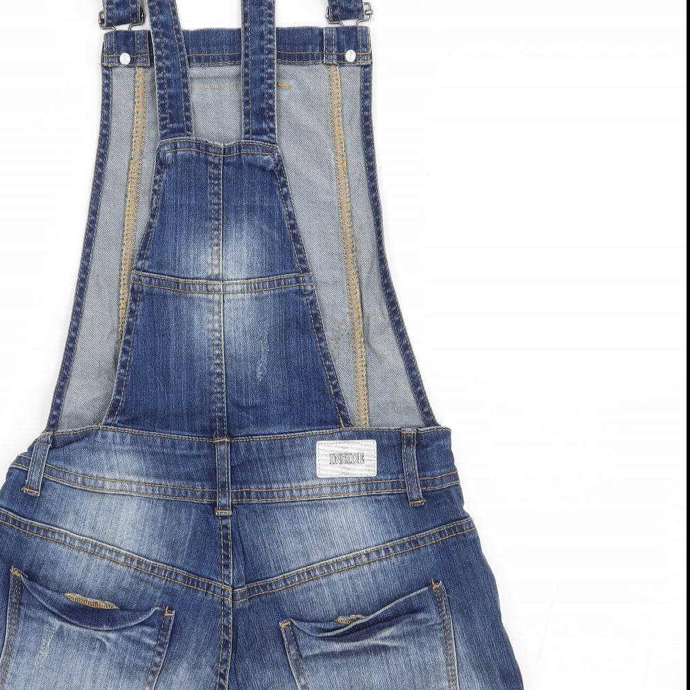 Be Inside Womens Blue  Cotton Dungaree One-Piece Size S L4 in