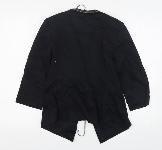 Et Vous Womens Black  Cotton Jacket Blazer Size 10