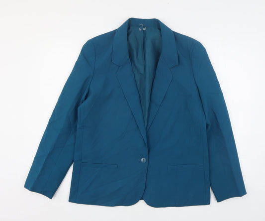 StMichael  Womens Green  Polyester Jacket Suit Jacket Size 12
