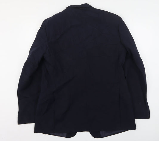 CandA Mens Blue  Polyester Jacket Suit Jacket Size 46