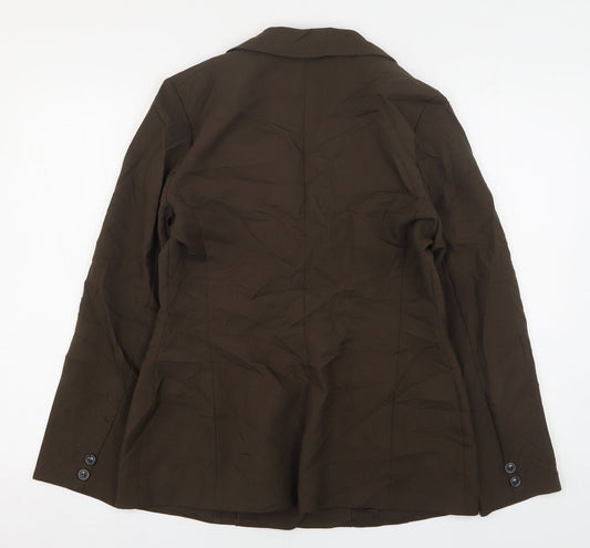 Spinney Womens Brown  Polyester Jacket Suit Jacket Size 16
