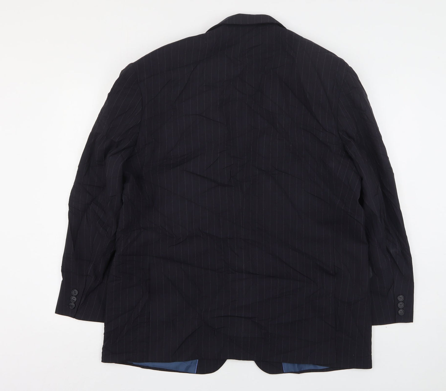 Marks and Spencer Mens Black Striped Wool Jacket Suit Jacket Size 44