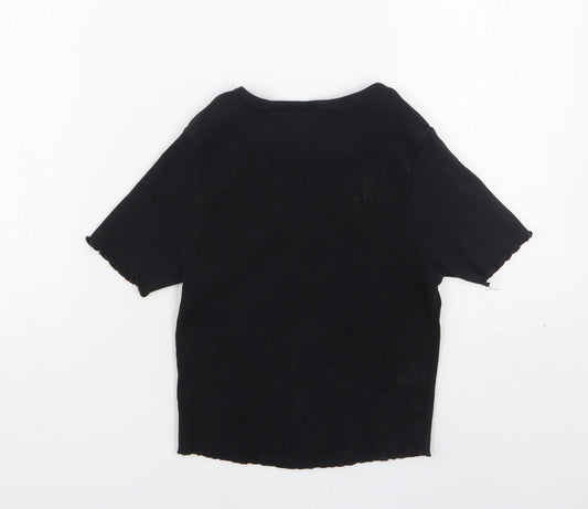 ASOS Womens Black  Polyester Basic T-Shirt Size 8 Round Neck