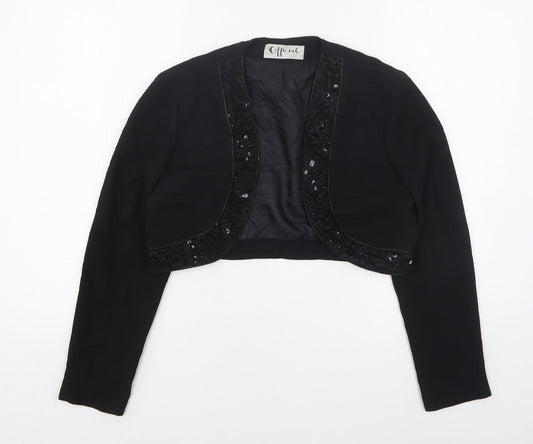 Official Womens Black  Polyester Jacket Blazer Size 10