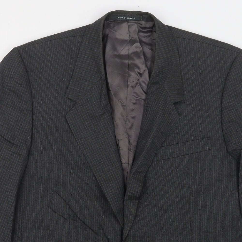 Paname Mens Grey Striped Wool Jacket Suit Jacket Size 48