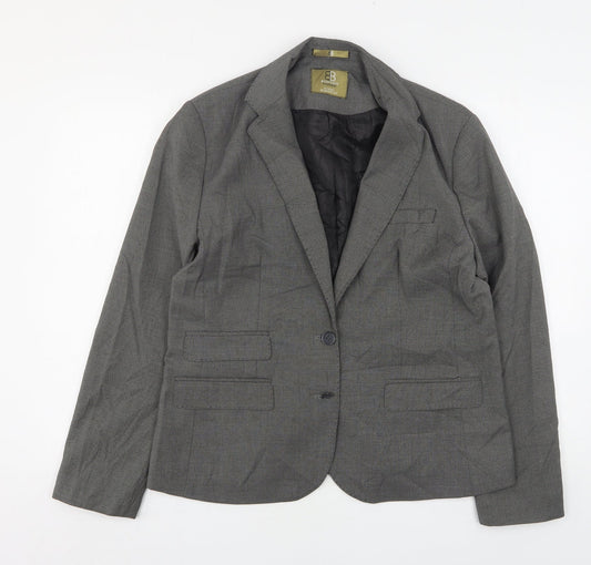 Skopes Womens Grey Polka Dot Wool Jacket Suit Jacket Size 16