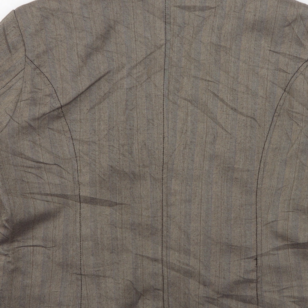 My Own  Womens Beige  Polyester Jacket Suit Jacket Size 16