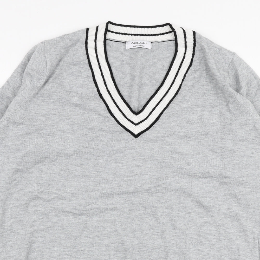 JD Williams Womens Grey V-Neck  Viscose Pullover Jumper Size 12