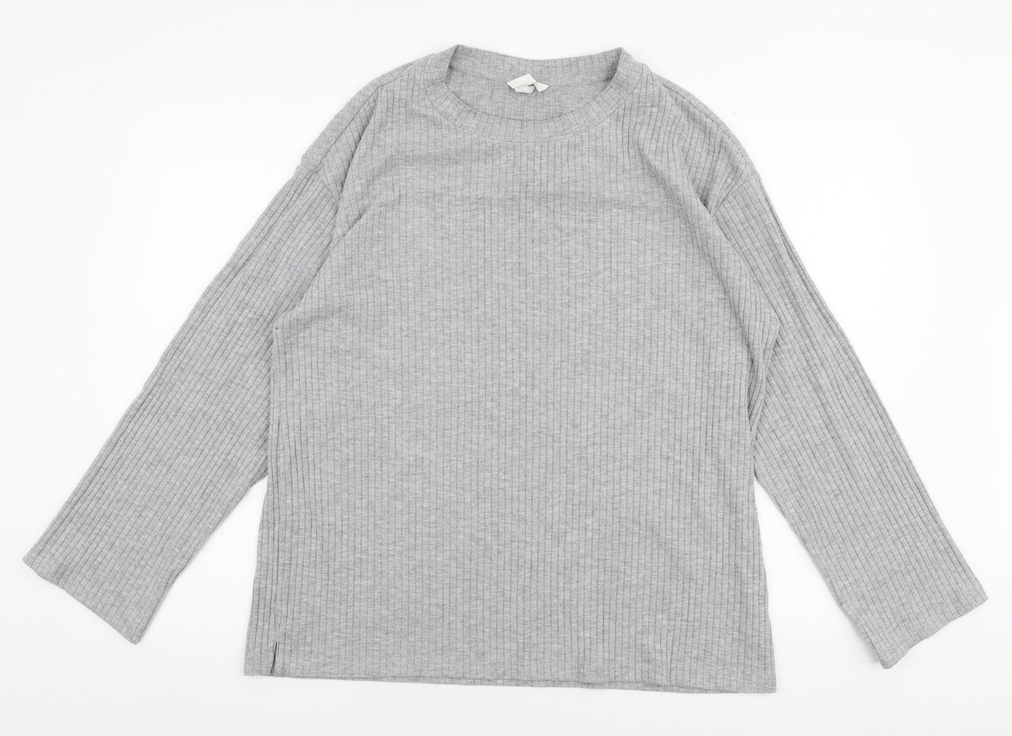 H&M Womens Grey Round Neck  Polyester Pullover Jumper Size L