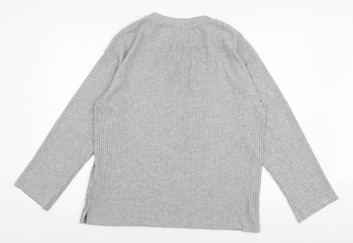 H&M Womens Grey Round Neck  Polyester Pullover Jumper Size L