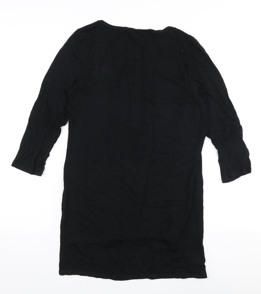 Anthony Studio Womens Black  Viscose Jersey Blouse Size S Round Neck