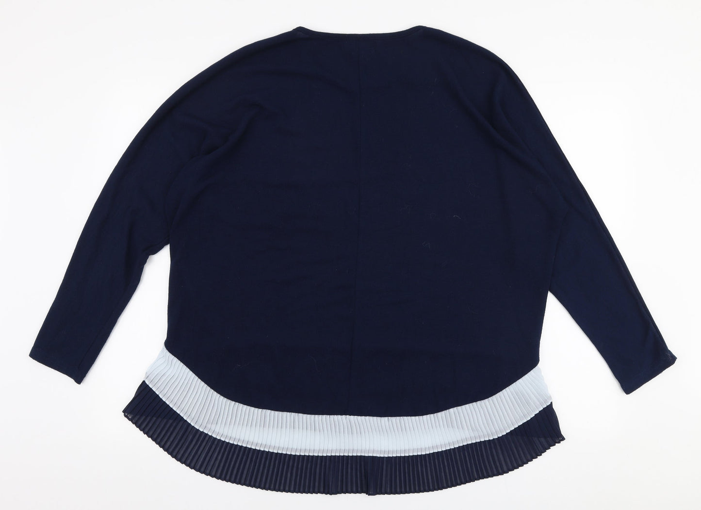 QED London Womens Blue Round Neck  Polyester Pullover Jumper Size M