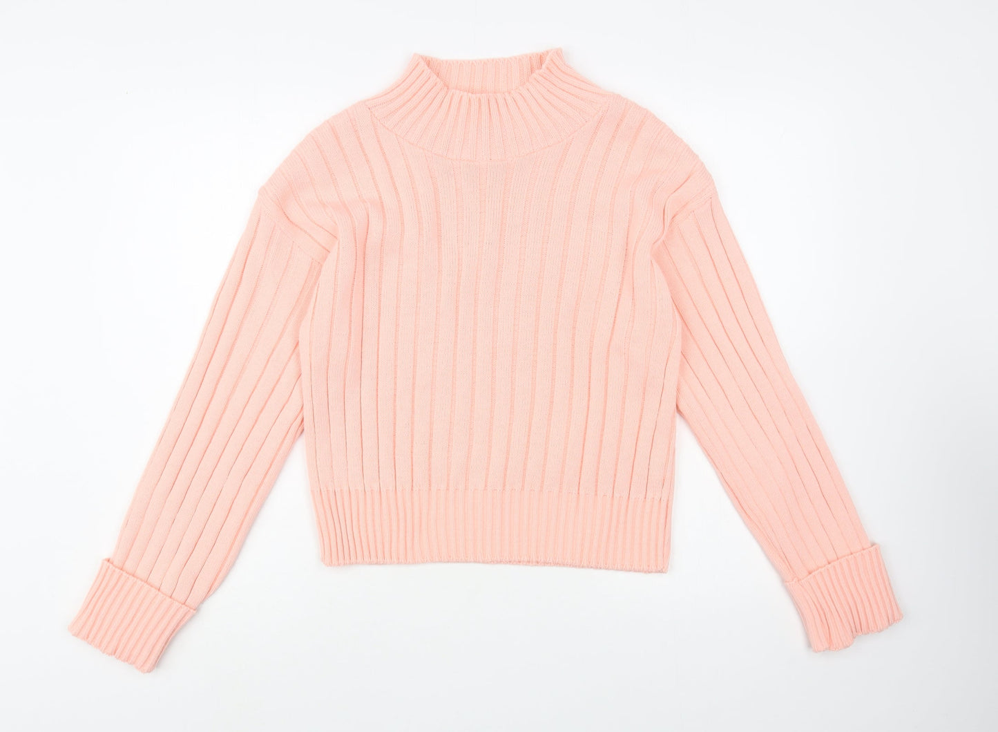 Chemistry Womens Pink Mock Neck  Acrylic Pullover Jumper Size M