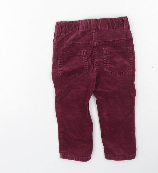 Dunnes Stores Girls Purple  Cotton Cargo Trousers Size 9-12 Months