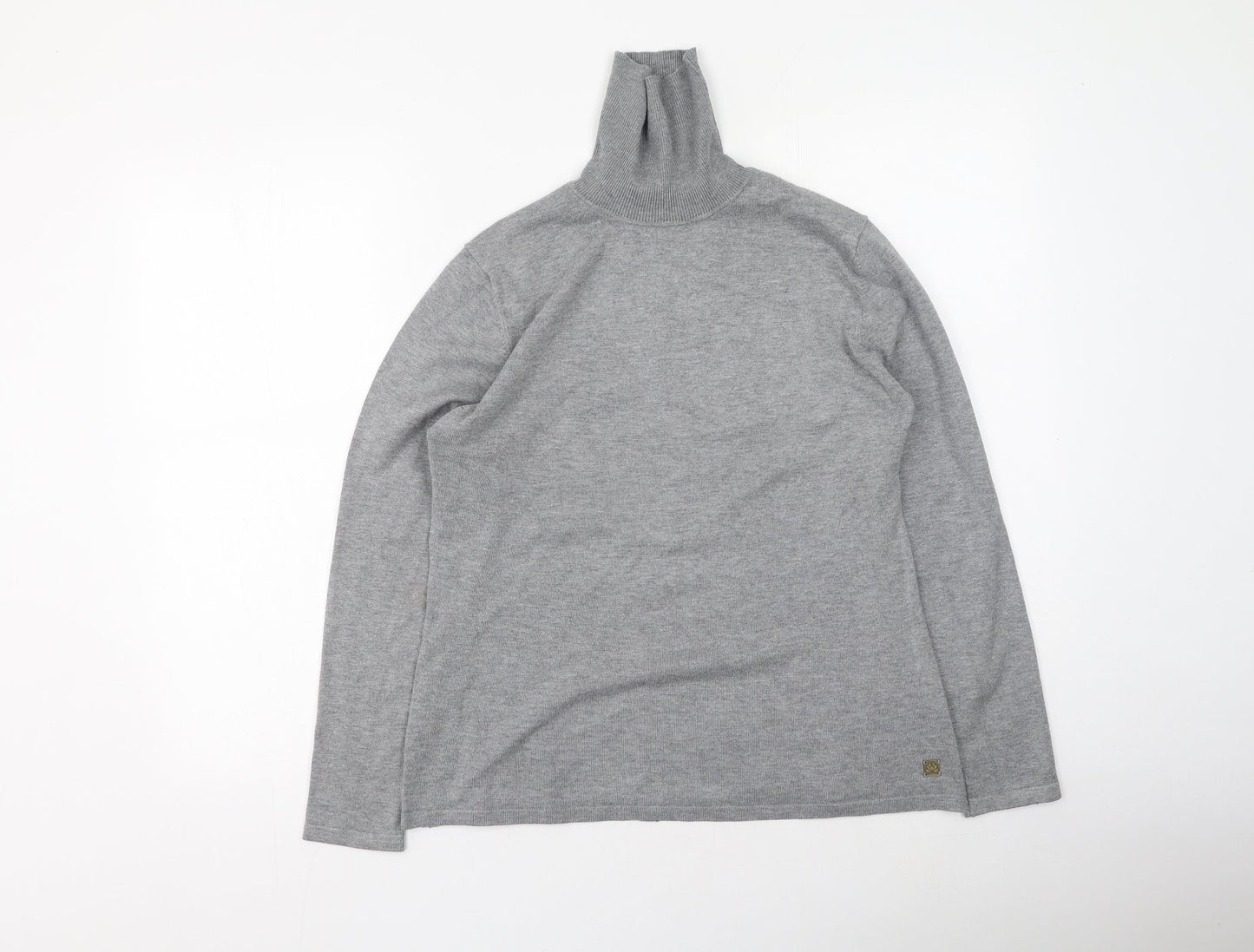 ix Womens Grey High Neck  Viscose Pullover Jumper Size M