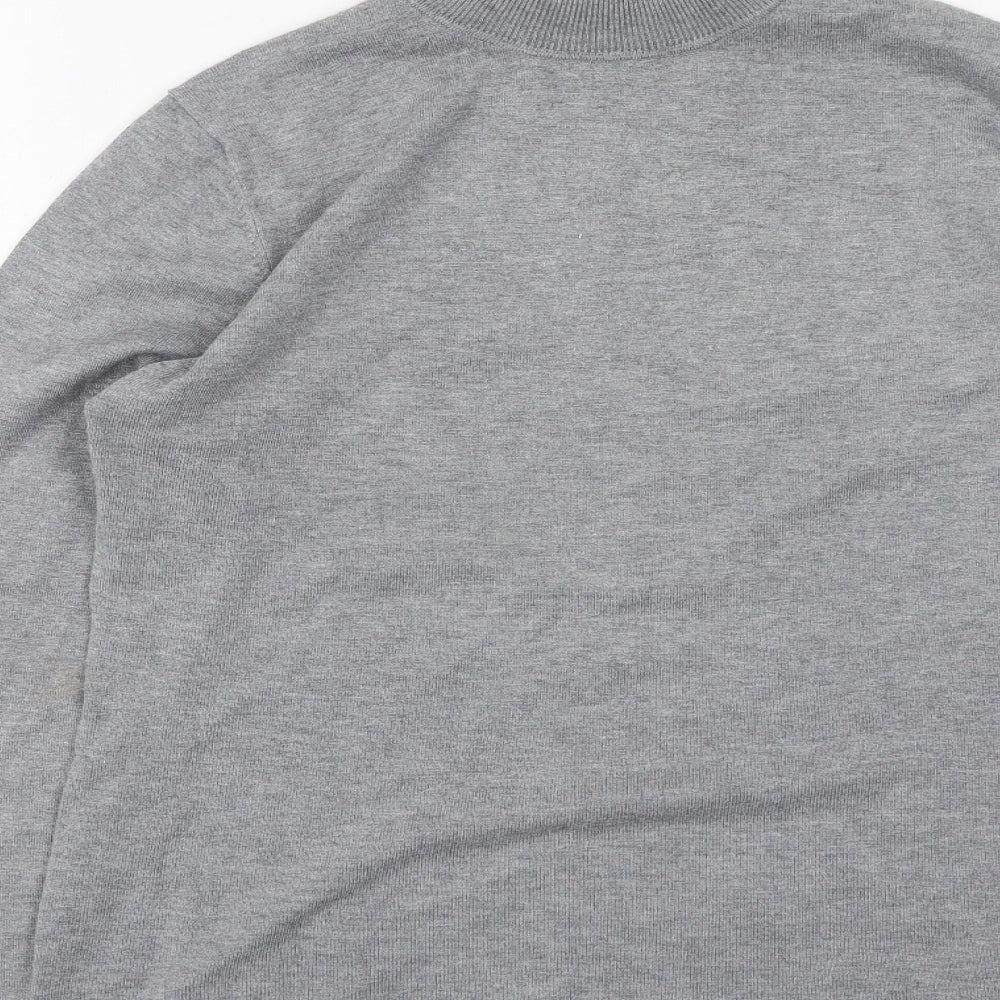 ix Womens Grey High Neck  Viscose Pullover Jumper Size M