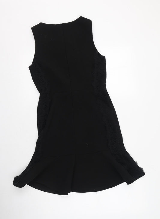 Red Herring Womens Black  Polyester Fit & Flare  Size 10  Round Neck