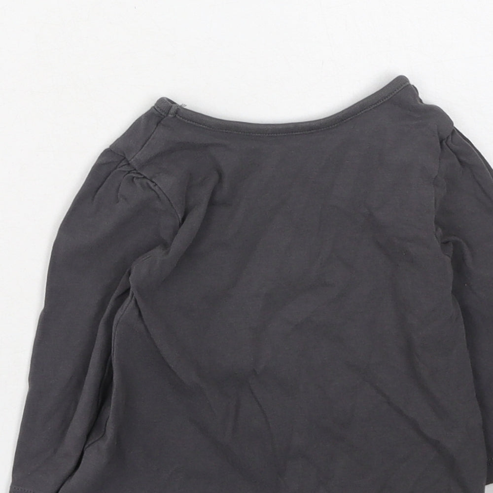 George  Boys Grey  Cotton Basic Casual Size 6-9 Months Round Neck