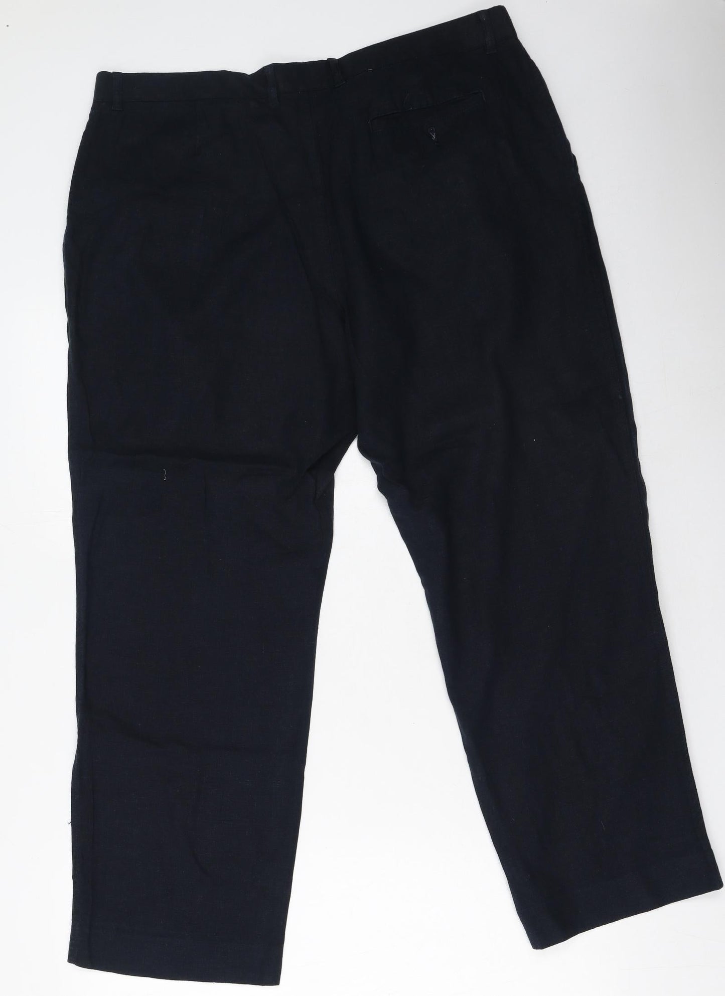 Marks and Spencer Womens Blue  Linen Trousers  Size 38 in L22 in Regular