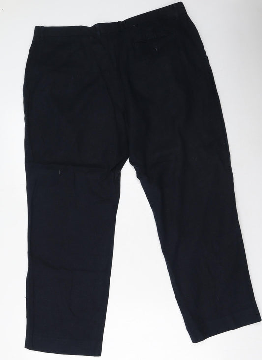 Marks and Spencer Womens Blue  Linen Trousers  Size 38 in L22 in Regular