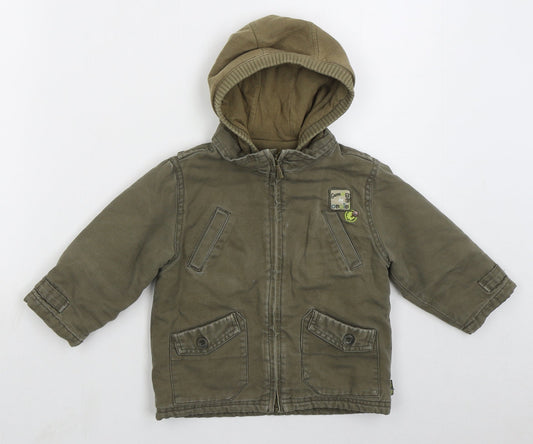 Obaibi Boys Green   Basic Coat Coat Size 18 Months   Zip