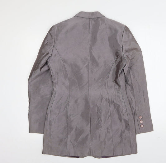 Gina  Womens Silver  Acetate Jacket Suit Jacket Size 10