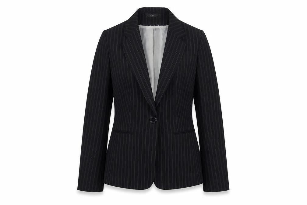 BHS Womens Black Striped Polyester Jacket Blazer Size 10