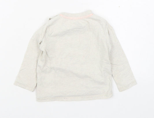 F&F Boys Beige  100% Cotton Basic T-Shirt Size 9-12 Months Round Neck Pullover
