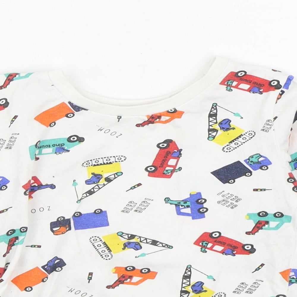 Dunnes Stores Boys Multicoloured Geometric 100% Cotton Basic T-Shirt Size 12-18 Months Round Neck Pullover