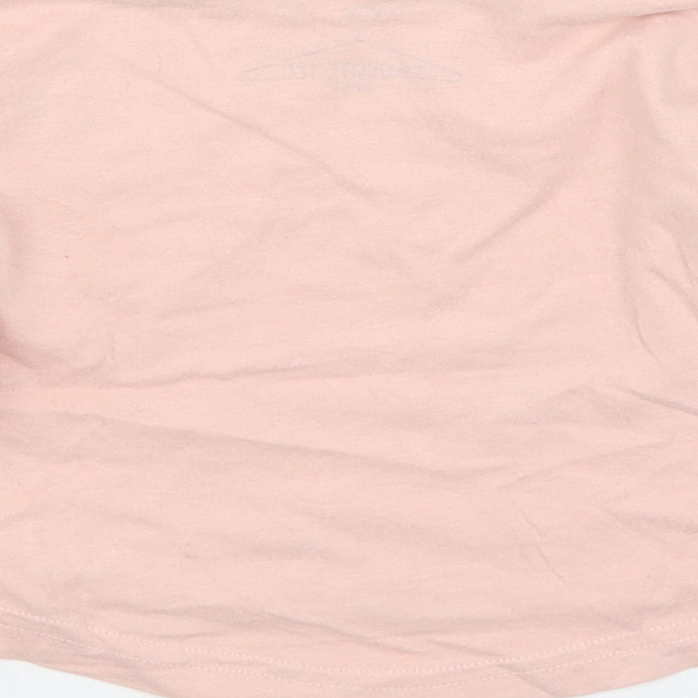 NEXT Girls Pink  Cotton Basic T-Shirt Size 3-6 Months Round Neck Pullover