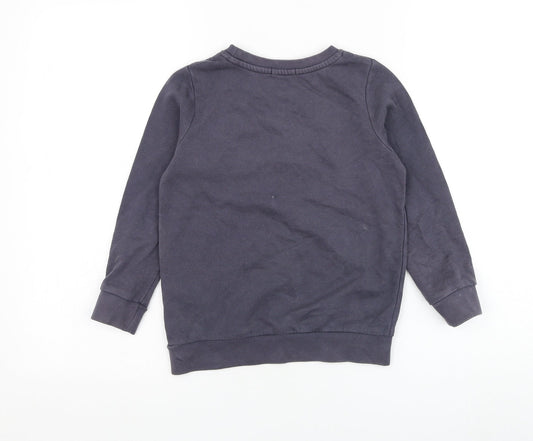 name it Girls Grey  Cotton Pullover Sweatshirt Size 6 Years  Pullover - Butterfly