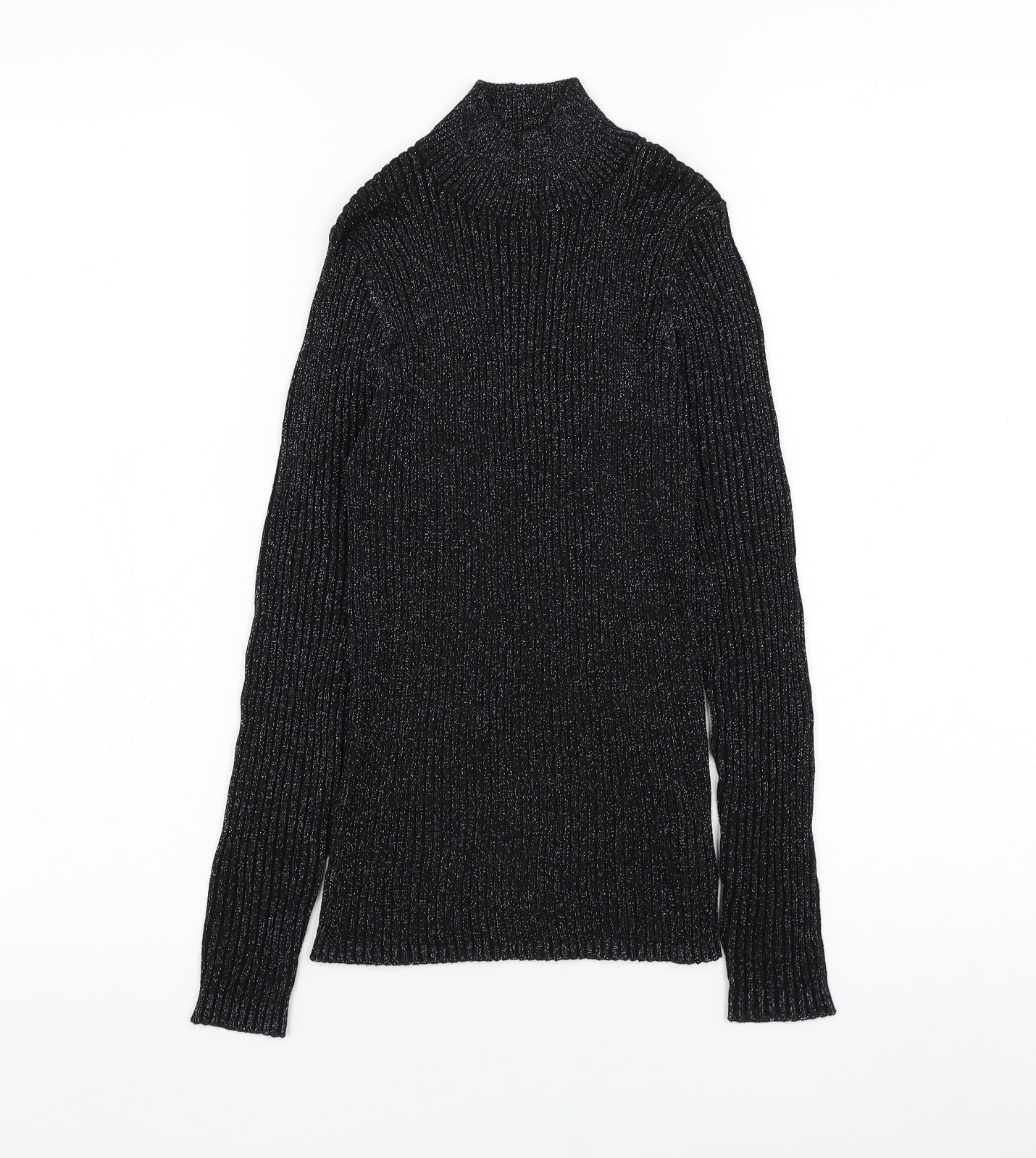 NEXT Girls Black Mock Neck  Viscose Pullover Jumper Size 11 Years  Pullover