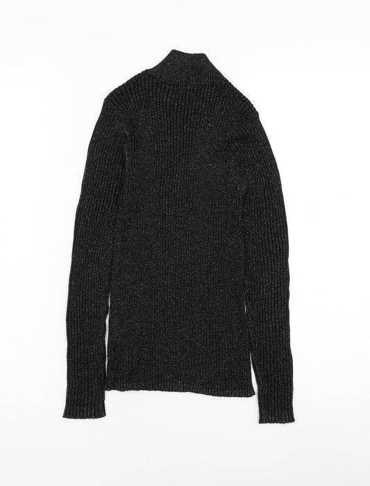 NEXT Girls Black Mock Neck  Viscose Pullover Jumper Size 11 Years  Pullover